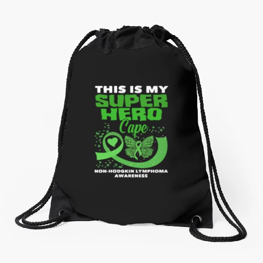 Non-Hodgkin Lymphoma Awareness Superhero Drawstring Bags