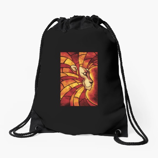 Lion of Judah Mosaic African Lion Rasta Roots Love Drawstring Bags