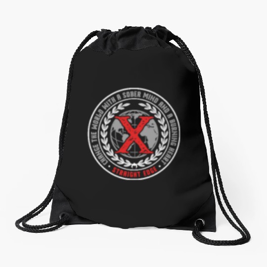 Vegan, Drug Free, Hardcore Punk Straight Edge Drawstring Bags