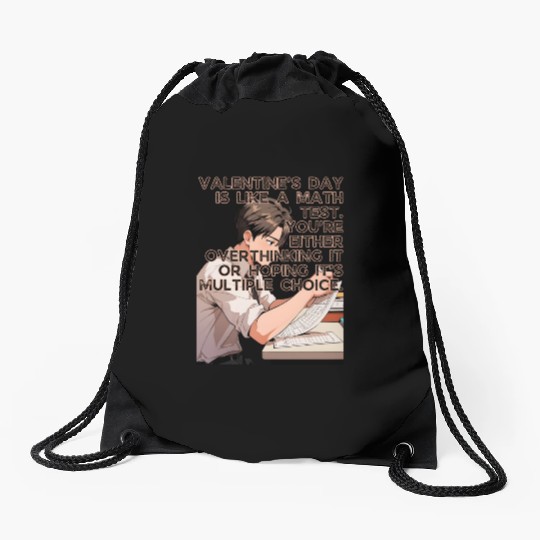 Valentines Math Test Overthinking Multiple Choice Drawstring Bags