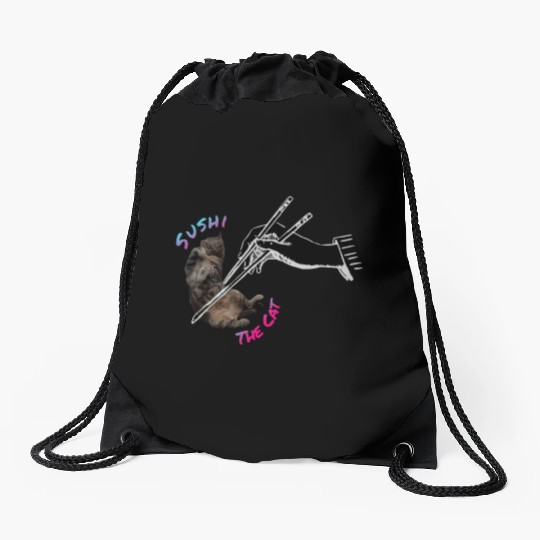 One.Anomaly Sushi - The Cat Drawstring Bags