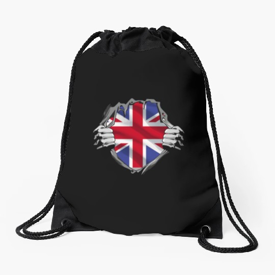 Union Jack Ripped Style UK Pride Drawstring Bags