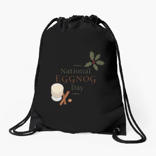 Celebrate National Eggnog Day Drawstring Bags