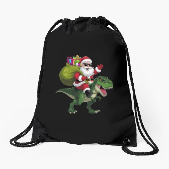Christmas, holly jolly Drawstring Bags