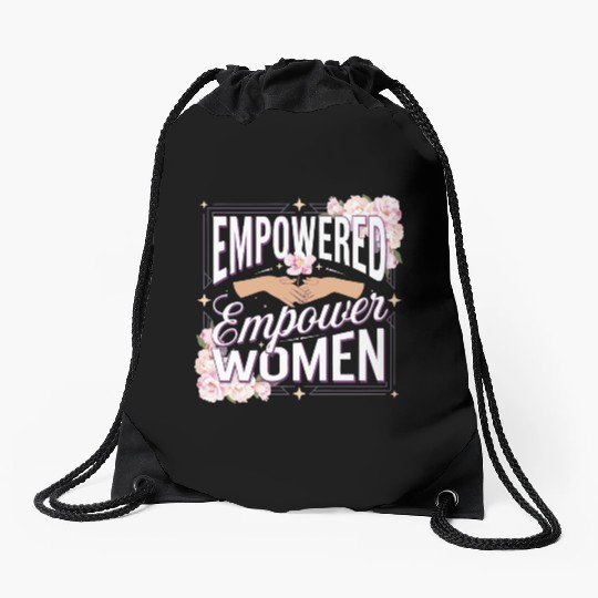 strength in sisterhood Drawstring Bags