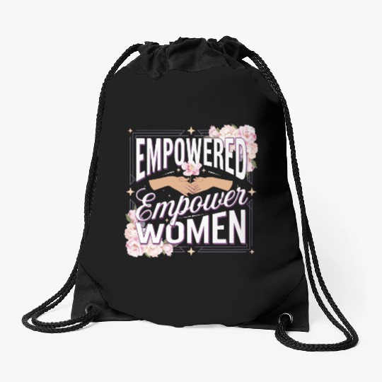 strength in sisterhood Drawstring Bags