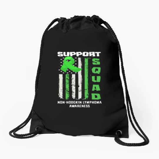 Non-Hodgkin Lymphoma Awareness Support Squad Drawstring Bags