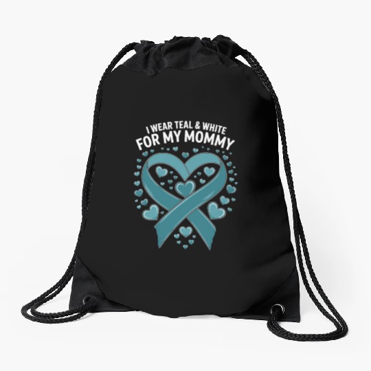 i where teal and white for my mom Drawstring Bags