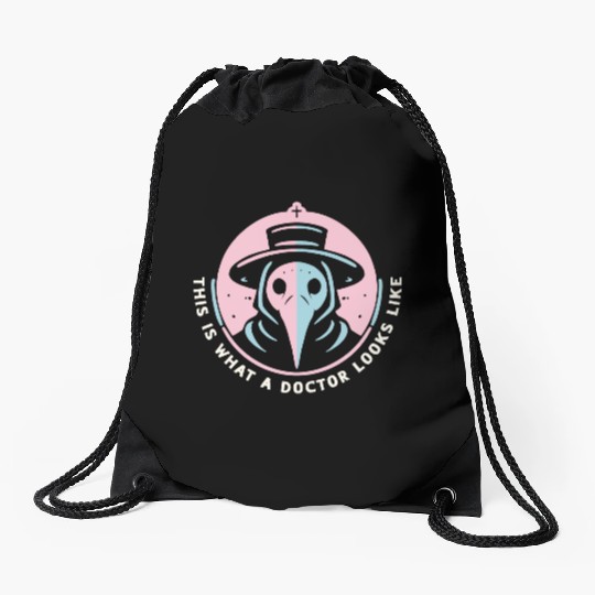 "This Is What a Doctor Looks Like" Gothic Humor Drawstring Bags