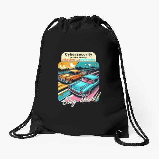 Cybersecurity is a race Drawstring Bags