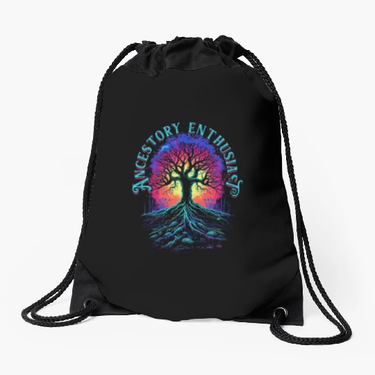 Genealogy Genealogist Ancestory Enthausiast Drawstring Bags