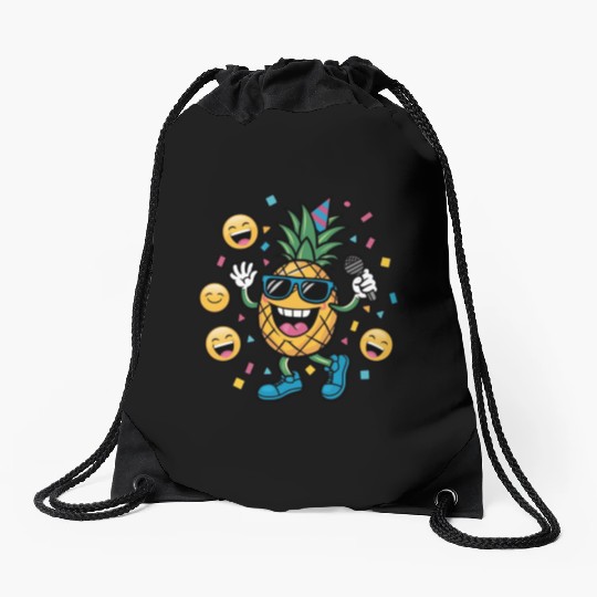 Pineapple Fruit Is Singing Drawstring Bags
