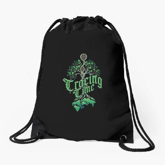 Genealogy Genealogist Ancestry Tracing Time Drawstring Bags
