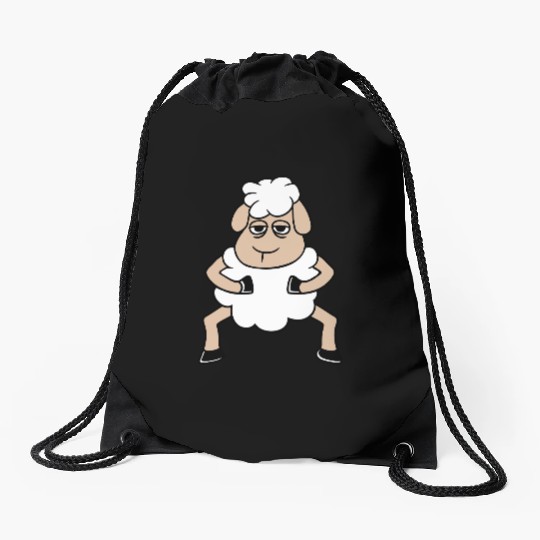 Sheep Tired Bored Look Standing Cute Cool Cartoon Drawstring Bags