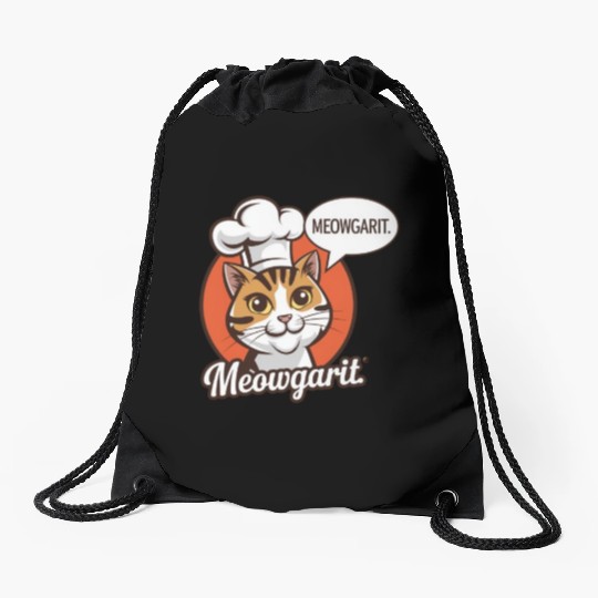 Meowgarit the Chef Drawstring Bags