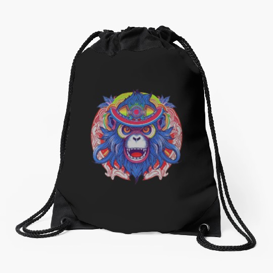 Vibrant Ape Drawstring Bags