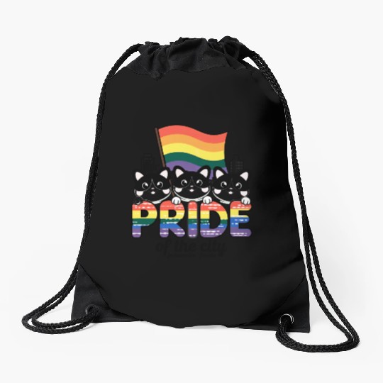 Pride of Jacksonville City Florida USA Rainbow Fla Drawstring Bags