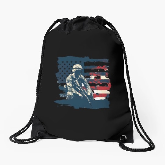 US Memorial Day Drawstring Bags