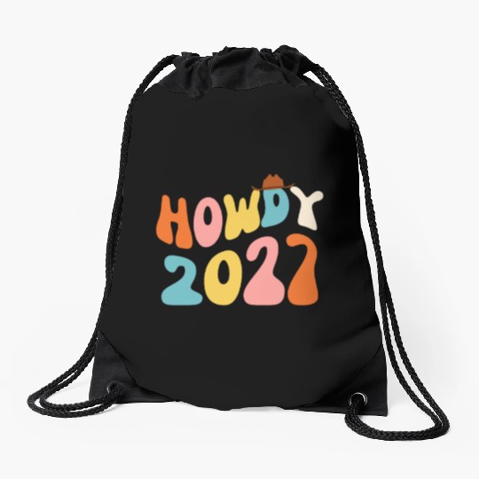 Howdy 2027 funny 2027 NYE Groovy Drawstring Bags