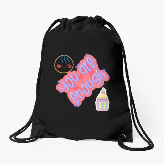 Truly you are enough for me-design by shahishop Drawstring Bags