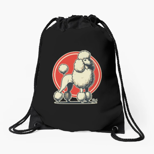 Majestic Poodle Drawstring Bags