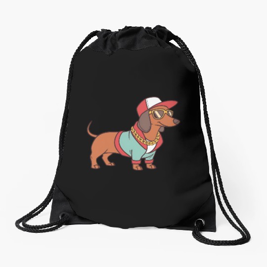 Hip Hop Dachshund Music Dachshund Song Singing Drawstring Bags