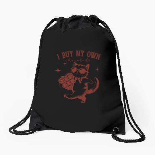 Funny Chocolate lover Cat Owners Gift Drawstring Bags