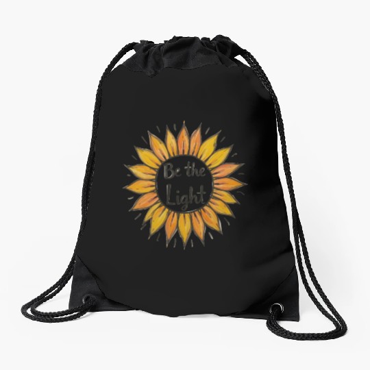 Be the Light Sunflower Drawstring Bags