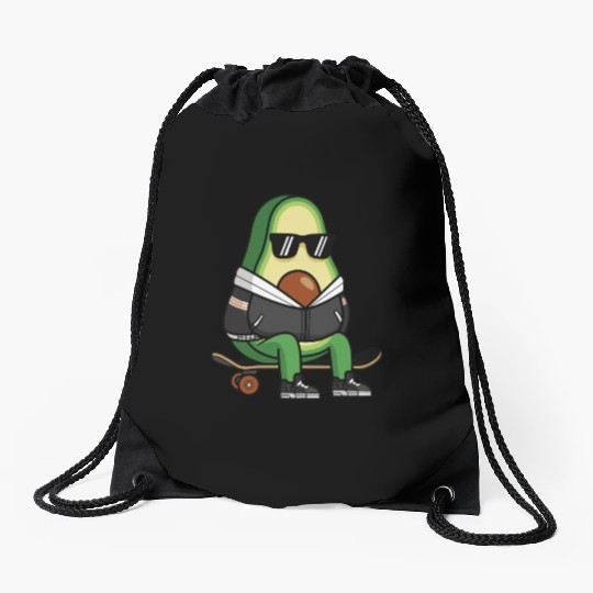 Skater Avocado Skateboard Streetwear Drawstring Bags