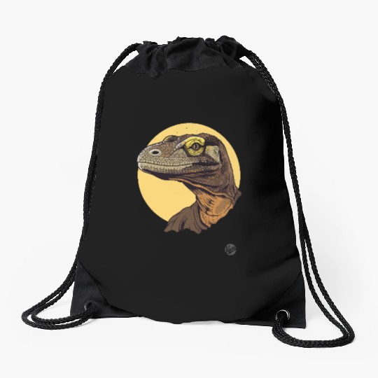 Realistic Komodo Dragon Portrait Drawstring Bags