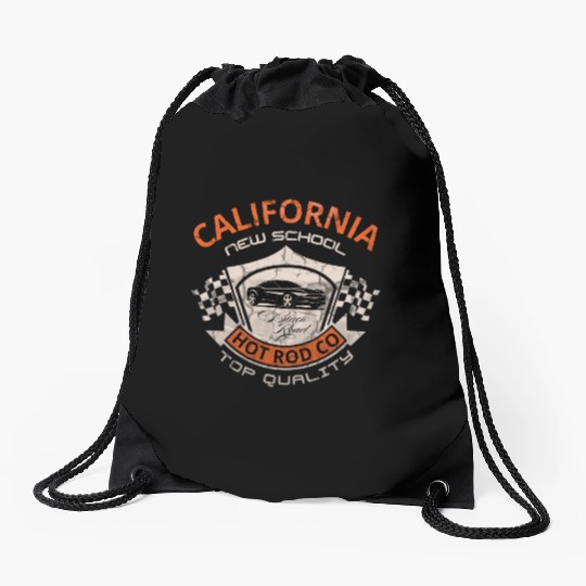 California New School Hot Rod Co. Drawstring Bags