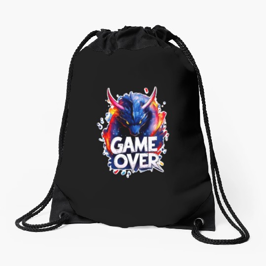 Game Over - Dragon Art - Graffiti Style - Gamer Sl Drawstring Bags