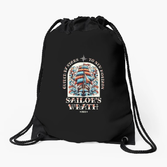 Sailor's Wrath – Nautical Tattoo Art Drawstring Bags