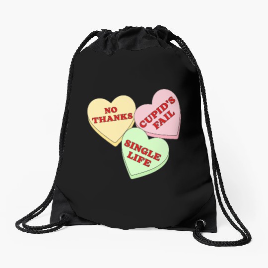 Valentines Candy Hearts Drawstring Bags
