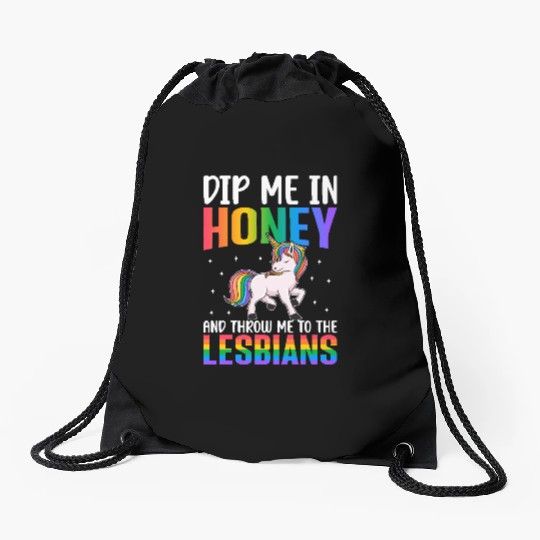 Throw Me To The Lesbians Lesbian Pride LGBTQ Drawstring Bags