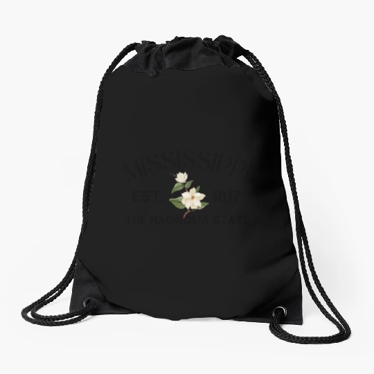Elegant White Blossom Botanical Design Drawstring Bags