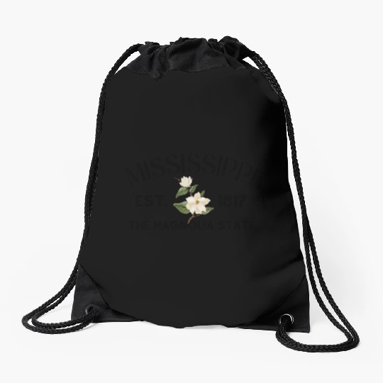 Elegant White Blossom Botanical Design Drawstring Bags