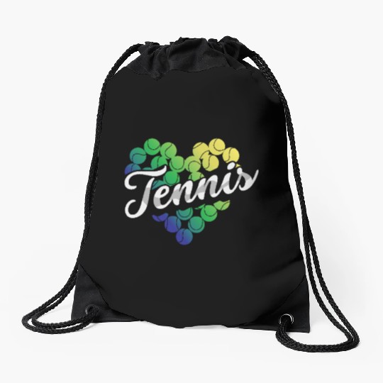 Heart of Tennis Passion Green Balls Drawstring Bags