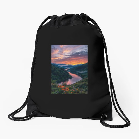 Twilight Riverbend Drawstring Bags