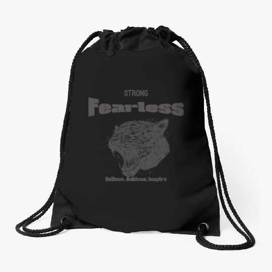 Strong And Fearless Drawstring Bags