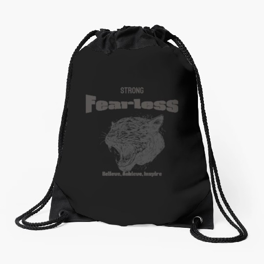 Strong And Fearless Drawstring Bags