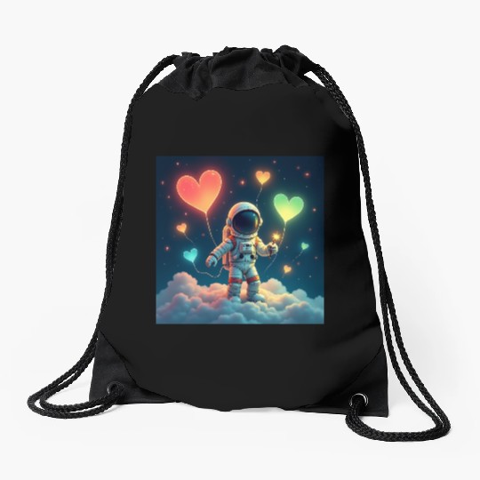 Astronauts are full of love Drawstring Bags