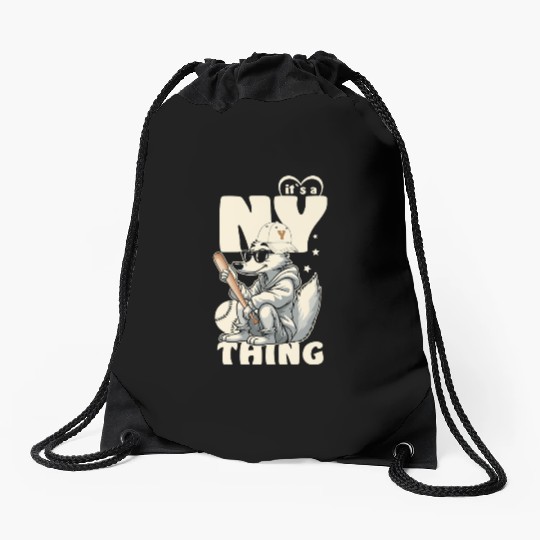 Baseball It`s a New York Thing Streetwear Fox Drawstring Bags