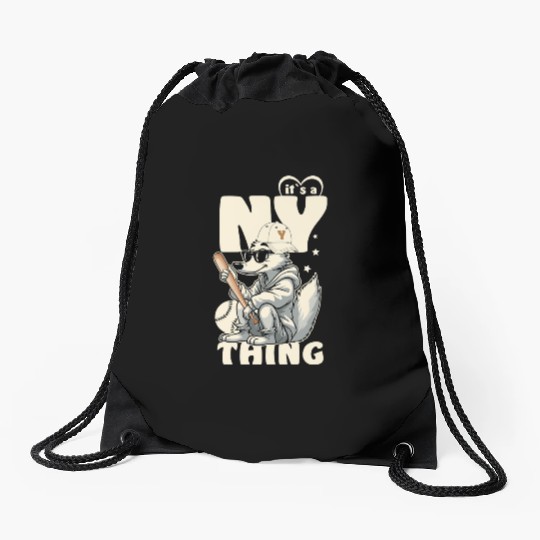 Baseball It`s a New York Thing Streetwear Fox Drawstring Bags