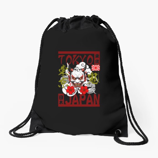 Tokyo Oni Japan Drawstring Bags