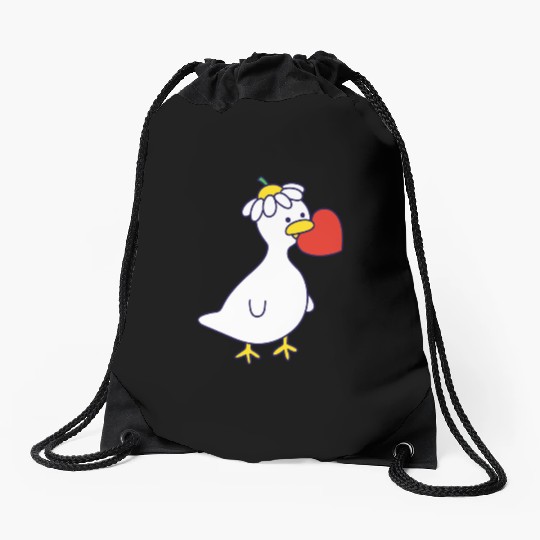 Silly Goose in Love Drawstring Bags