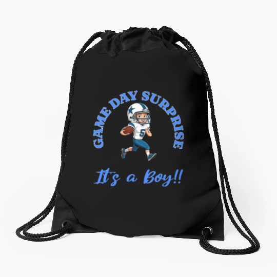 Game Day Surprise for Football Lovers Its a Boy Drawstring Bags