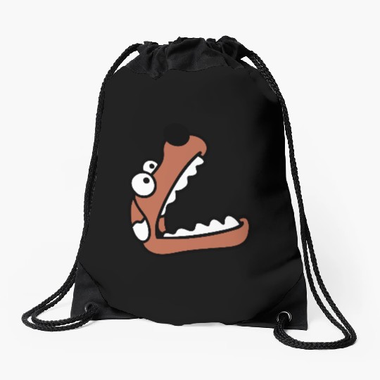 Dog Big Mouth Snout Hunger Looks Up Greedy Eating Drawstring Bags