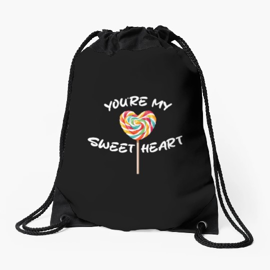 Sweetheart Rainbow Lollipop Valentine's Day Lolli Drawstring Bags