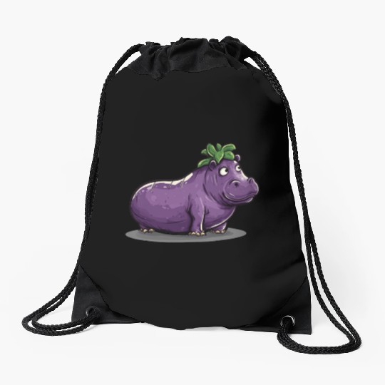 Hip Eggplant Drawstring Bags